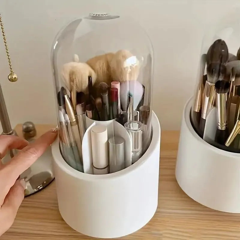 360° Rotating Makeup Brush Organizer | Cosmetic & Beauty Storage Holder