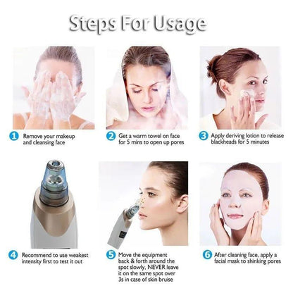 Electric Blackhead Remover with Digital Display | Multi-Tip Pore Cleaning Facial Tool