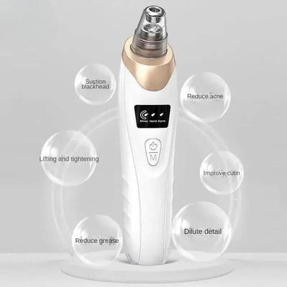 Electric Blackhead Remover with Digital Display | Multi-Tip Pore Cleaning Facial Tool
