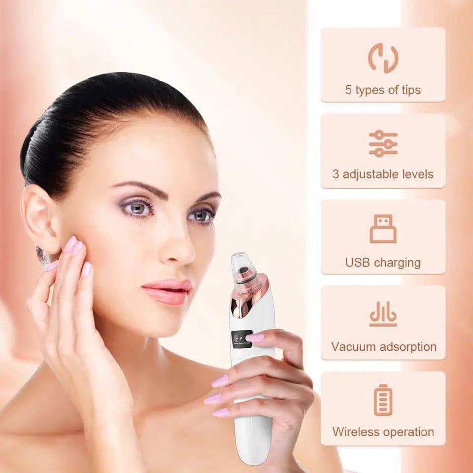 Electric Blackhead Remover with Digital Display | Multi-Tip Pore Cleaning Facial Tool