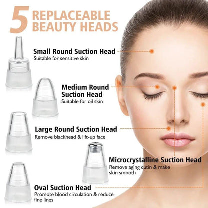 Electric Blackhead Remover with Digital Display | Multi-Tip Pore Cleaning Facial Tool