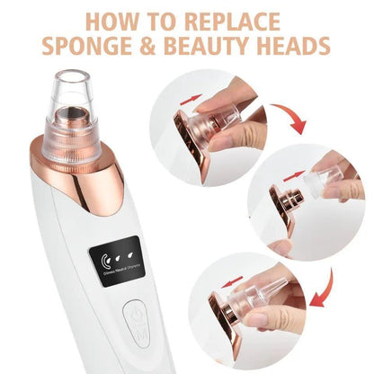 Electric Blackhead Remover with Digital Display | Multi-Tip Pore Cleaning Facial Tool