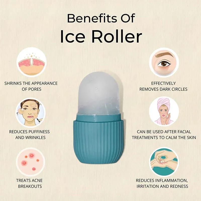 Ice Facial Roller for Face & Eyes | Reusable Cooling Face Massager