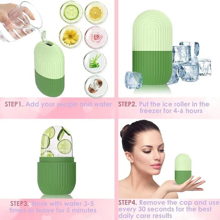 Ice Facial Roller for Face & Eyes | Reusable Cooling Face Massager