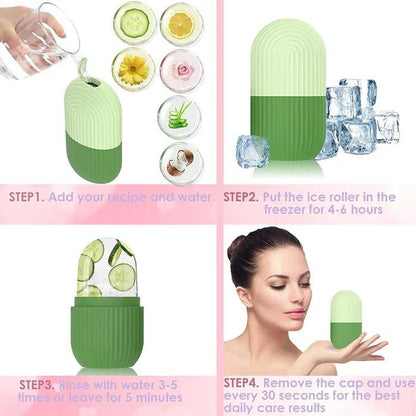 Ice Facial Roller for Face & Eyes | Reusable Cooling Face Massager