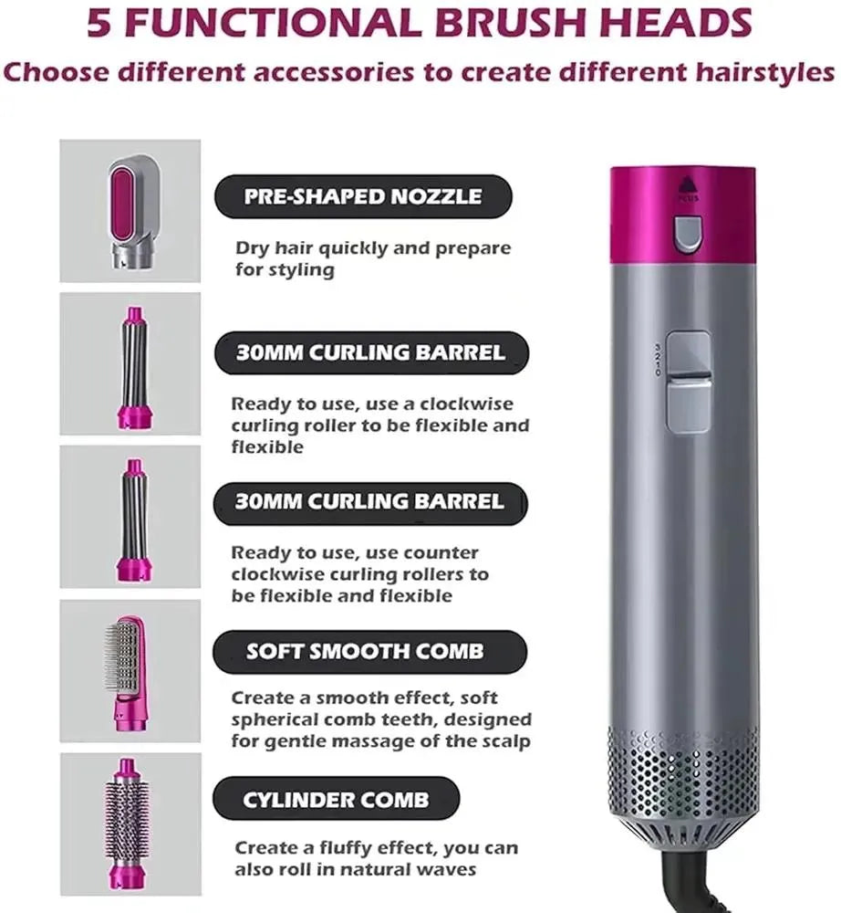 5-in-1 Hair Straightener & Styling Tool | Hair Curler & Straightener for Women